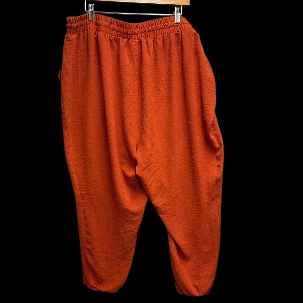 NYCC New York Clothing Co Orange Textured  Pants Plus Size 3XX